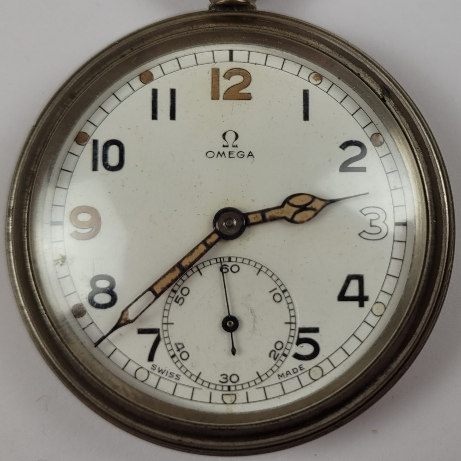 Ww Omega Gstp Officers Military Pocket Watch Sally Antiques