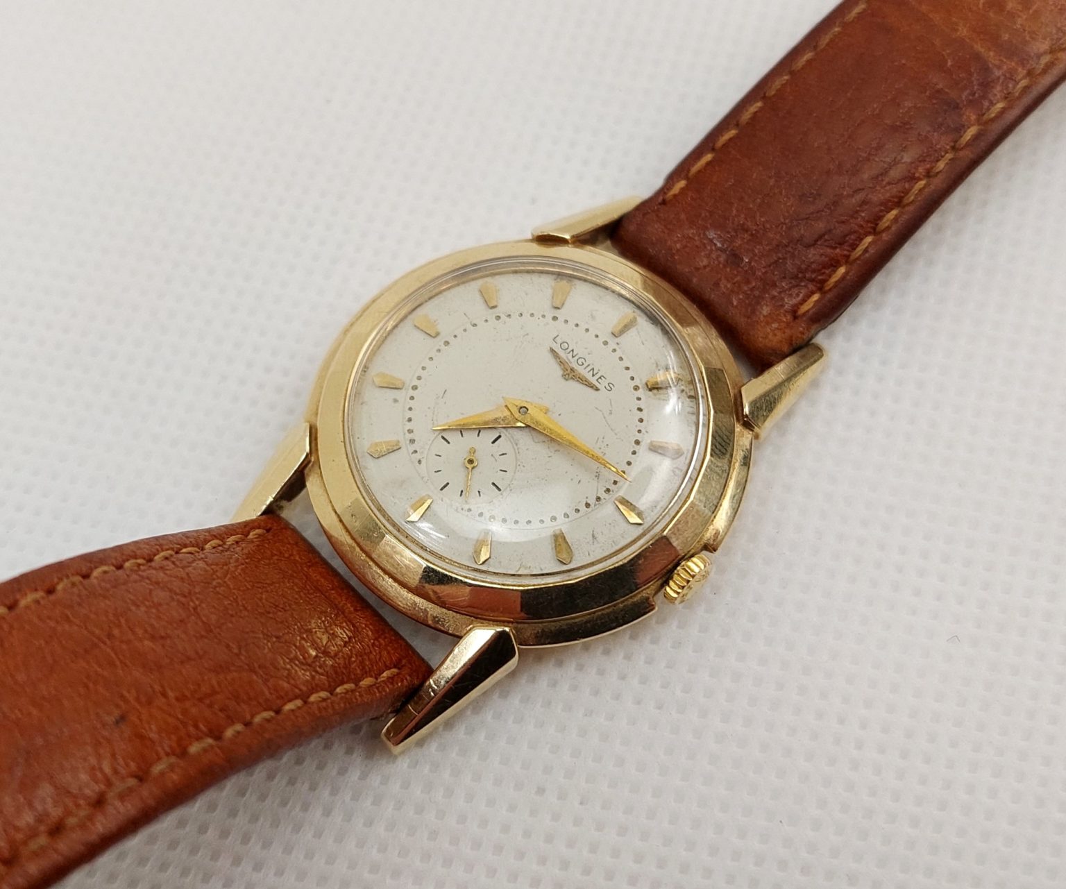 Excellent Manual Wind 9ct Gold Late 1950s Longines Gents Watch Sally