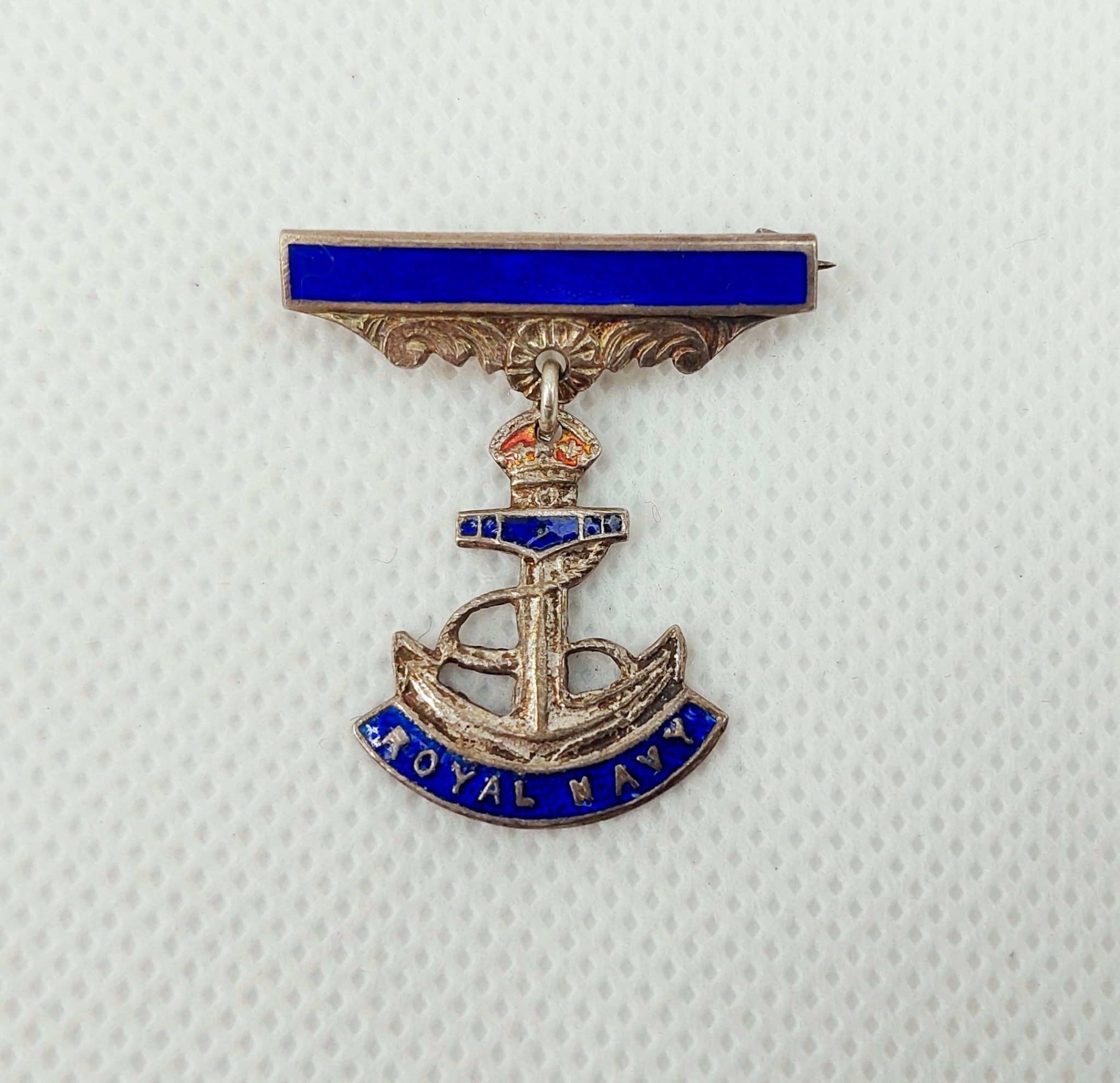 Sterling Silver Enamel Royal Navy Sweetheart Badge Sally Antiques