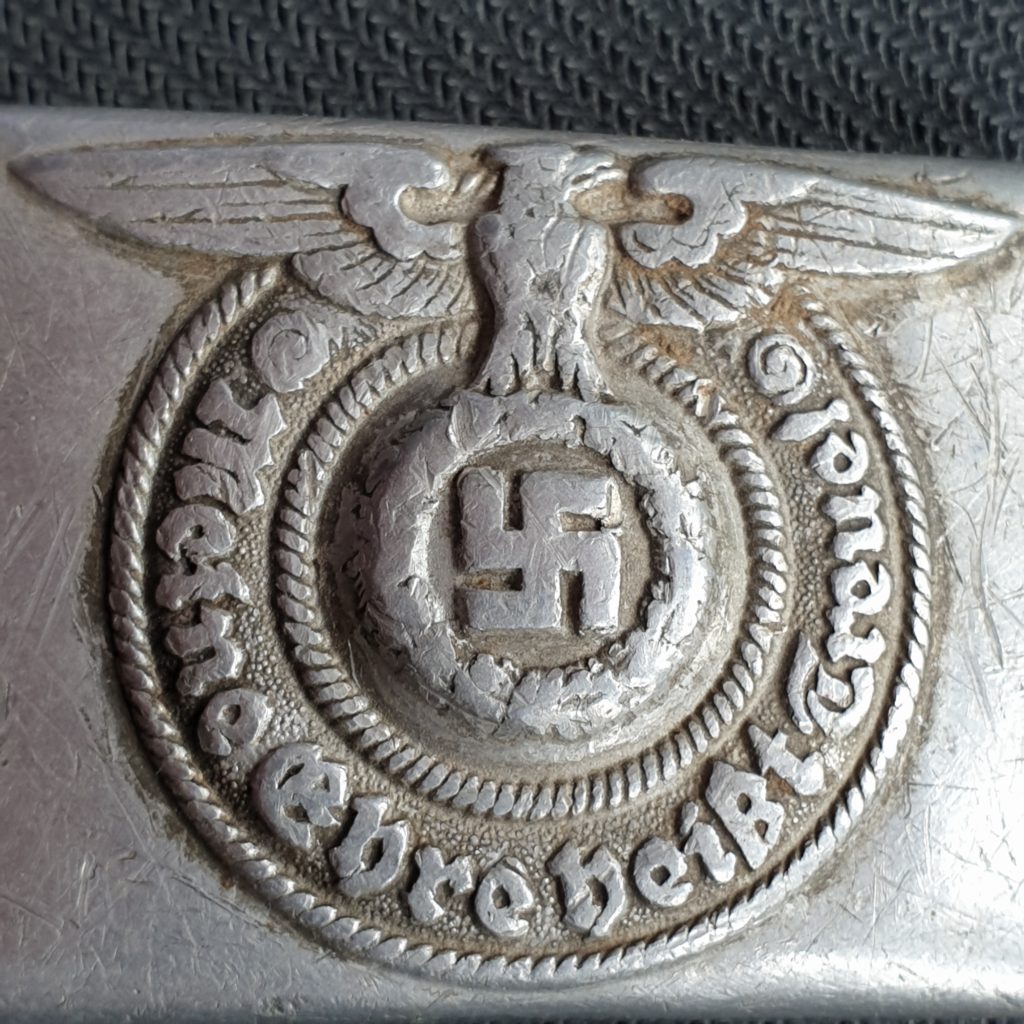 Original Early Aluminium Rzm German Waffen Ss Belt Buckle