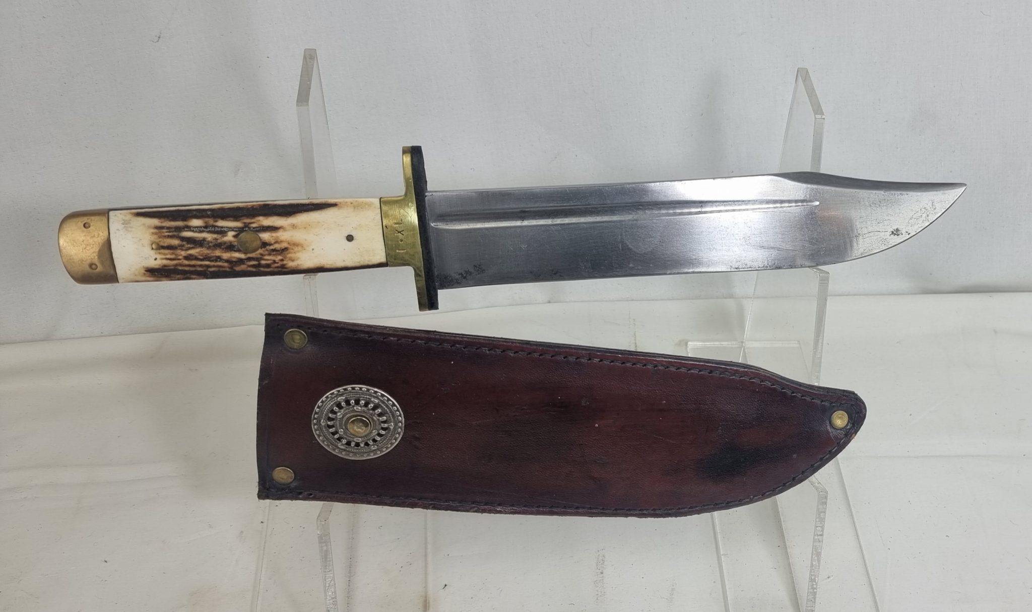 Bowie Knife And Leather Scabbard Sally Antiques