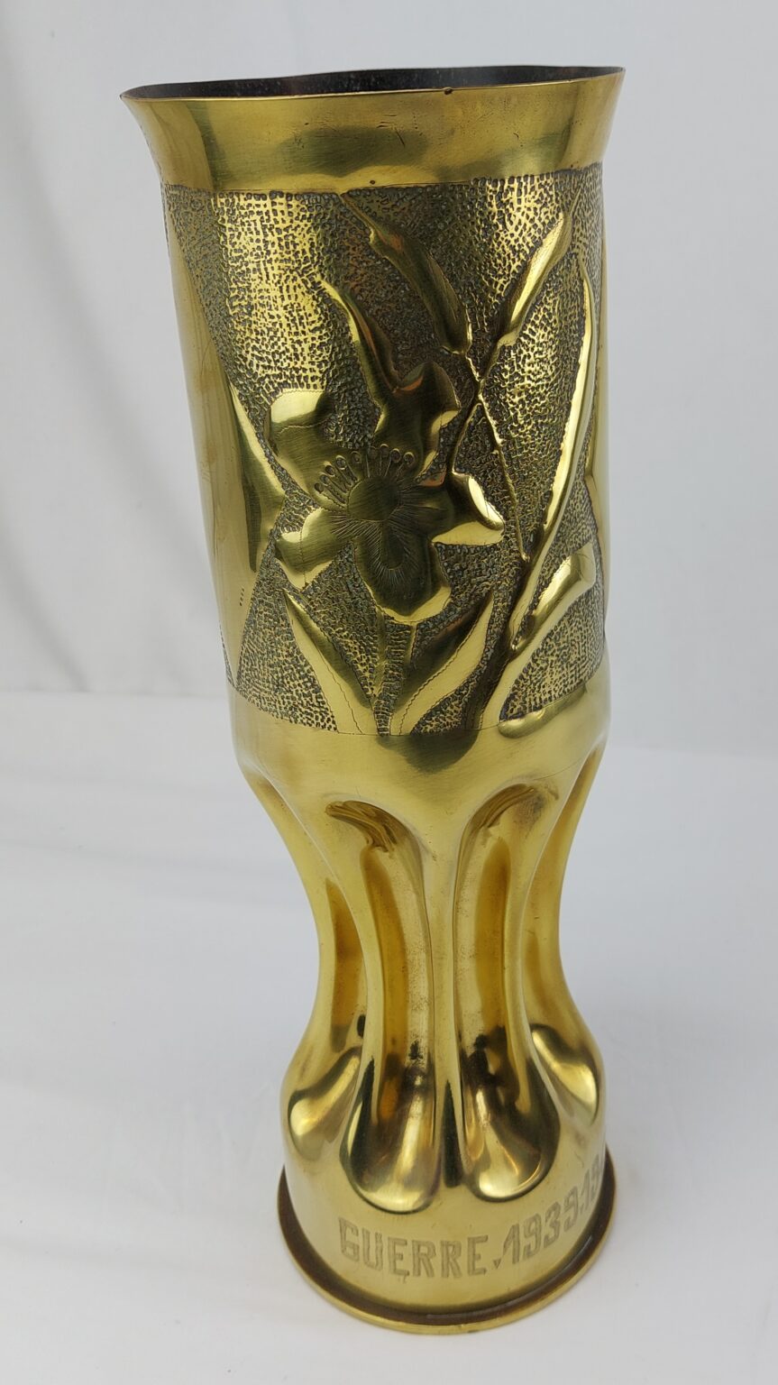 Ww Ornate French Trench Art Brass Guerre Vase Made