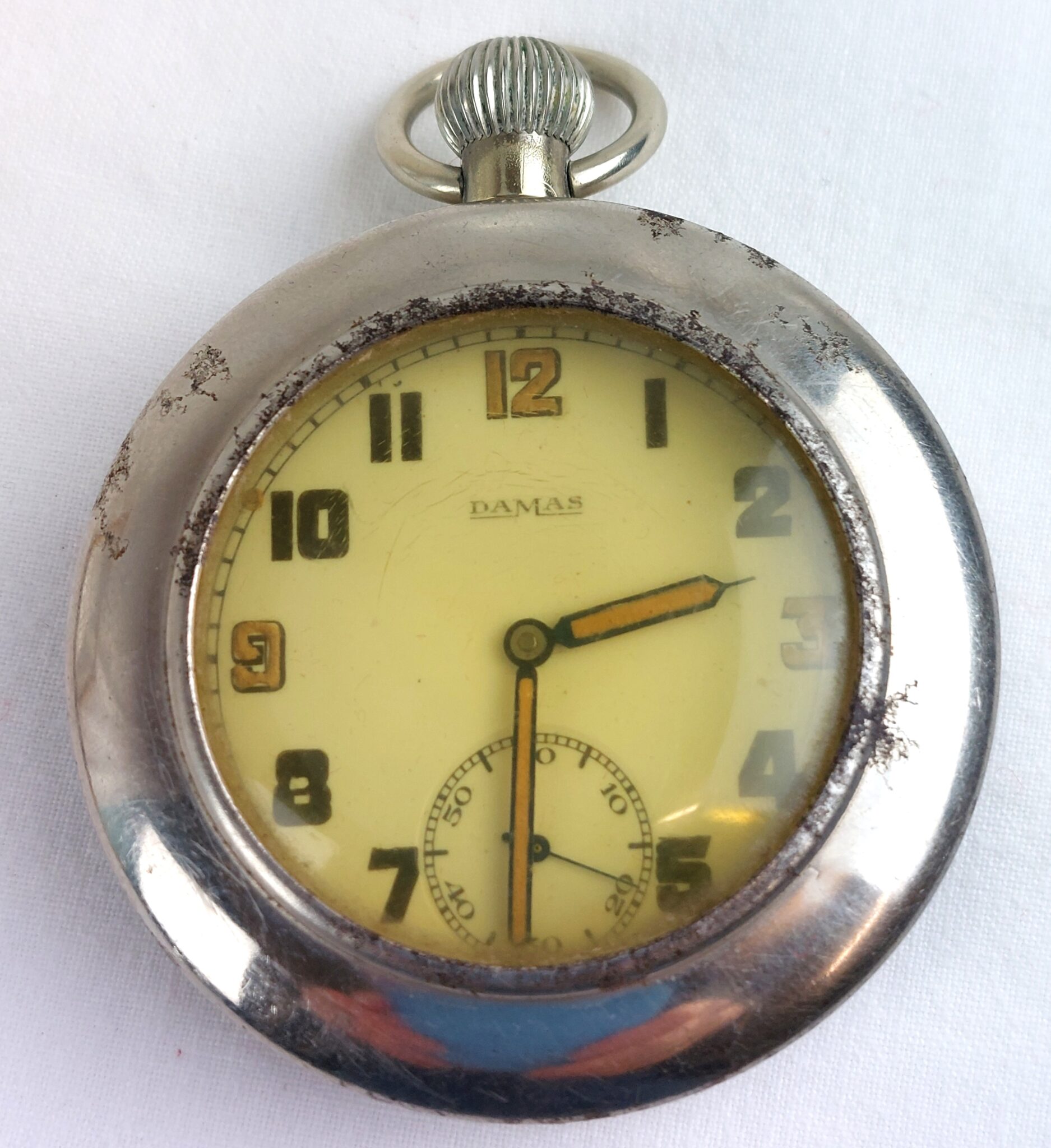 Ww British C Military Gstp Pocket Watch Swiss Made By Damas