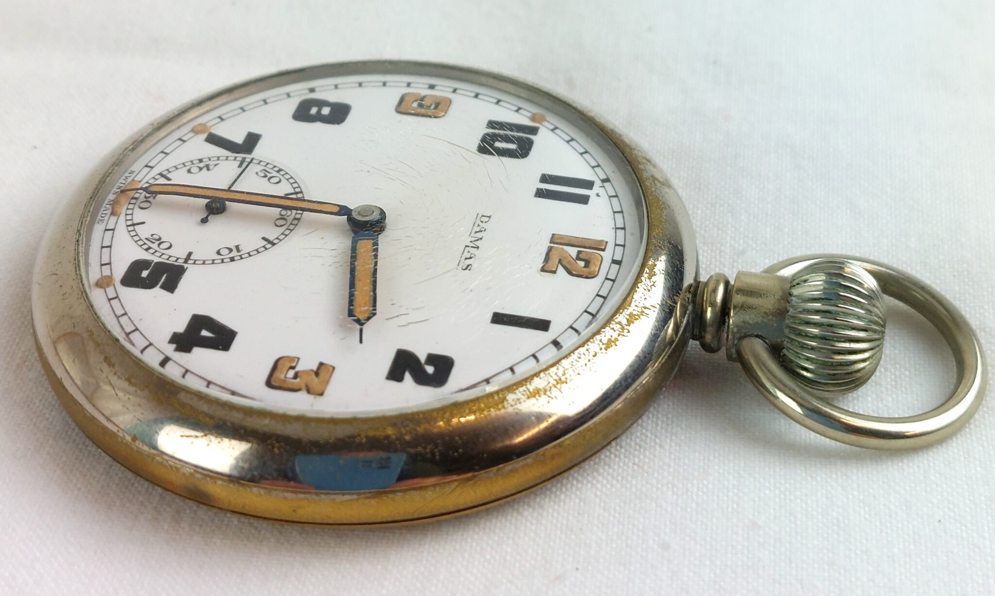 Ww British C Military Gstp Pocket Watch Swiss Made By Damas