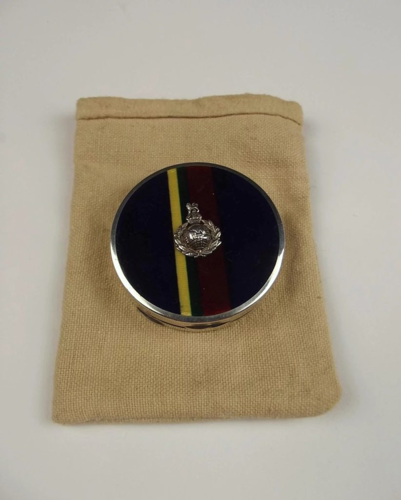 1931 Ladies Silver & Enamel Royal Marines Compact - Sally Antiques