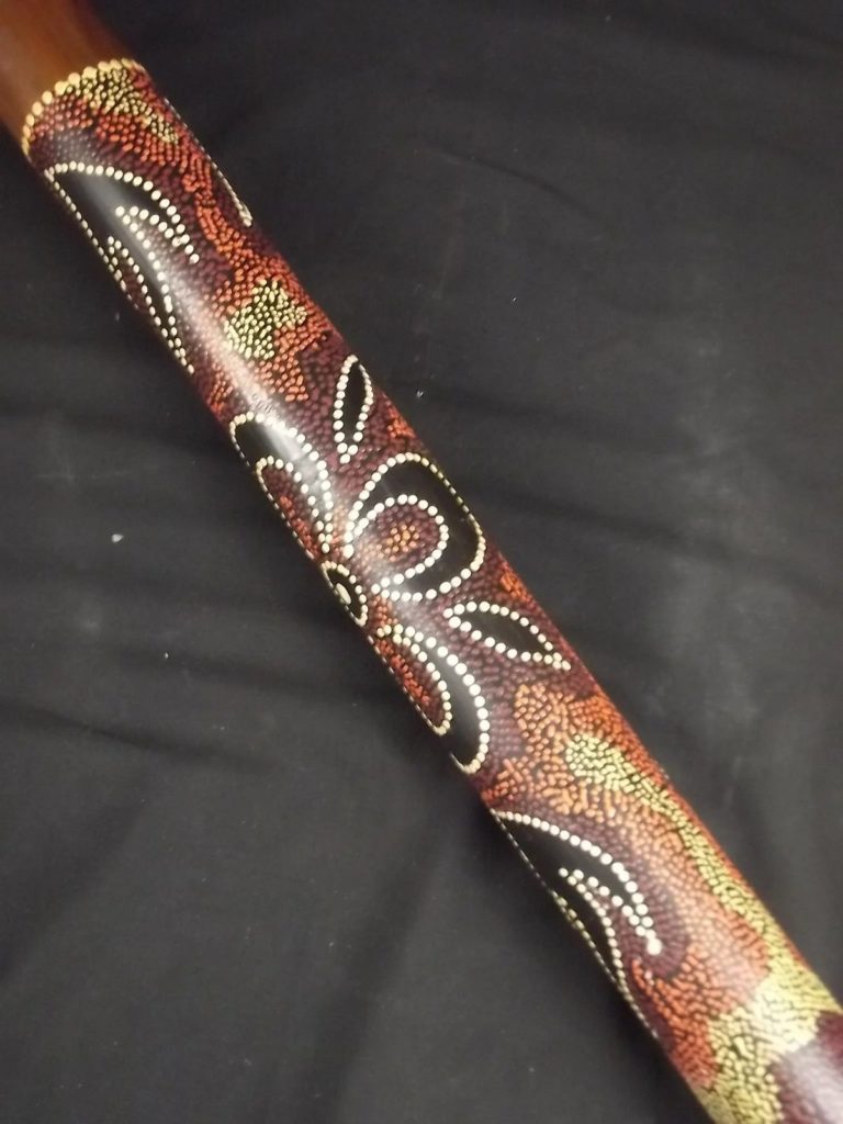 20th Century Australian Didgeridoo With Aboriginal Art - Sally Antiques