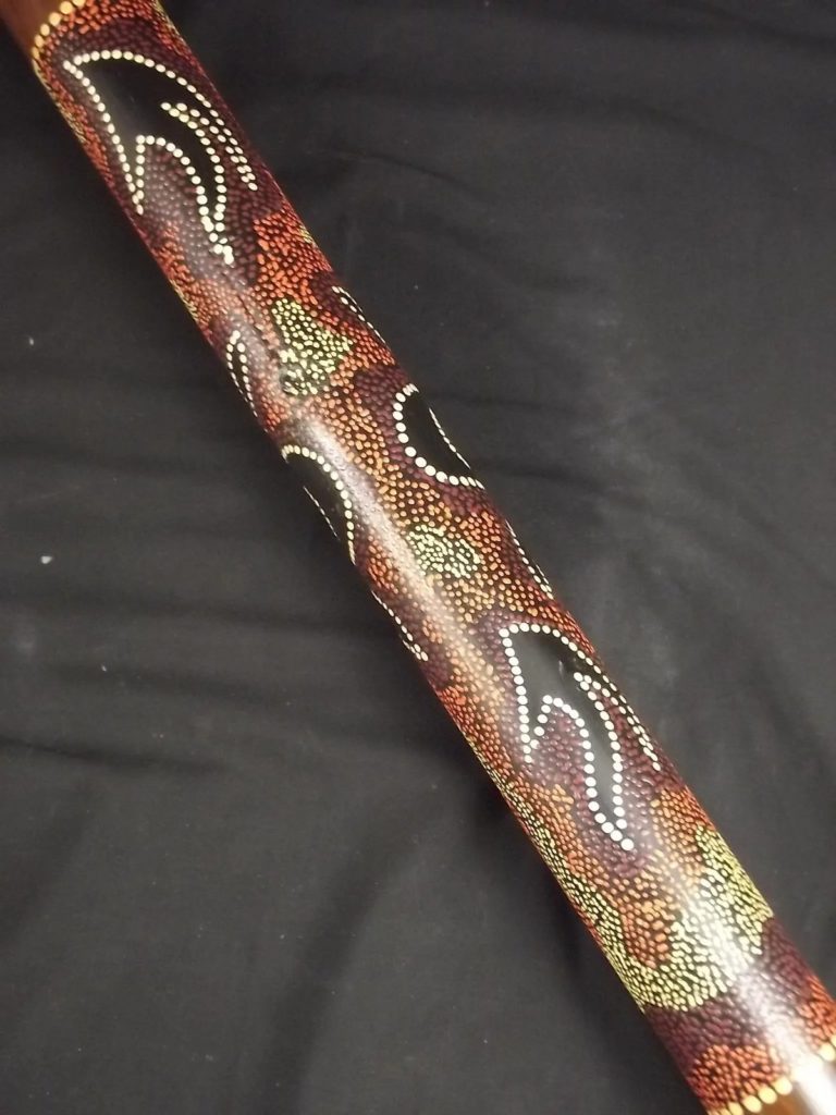 20th Century Australian Didgeridoo With Aboriginal Art - Sally Antiques