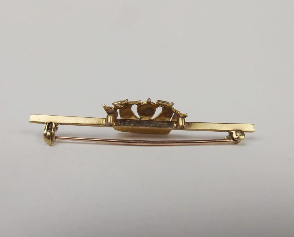 9ct Gold & Enamel Naval Sweetheart Bar Brooch - Sally Antiques