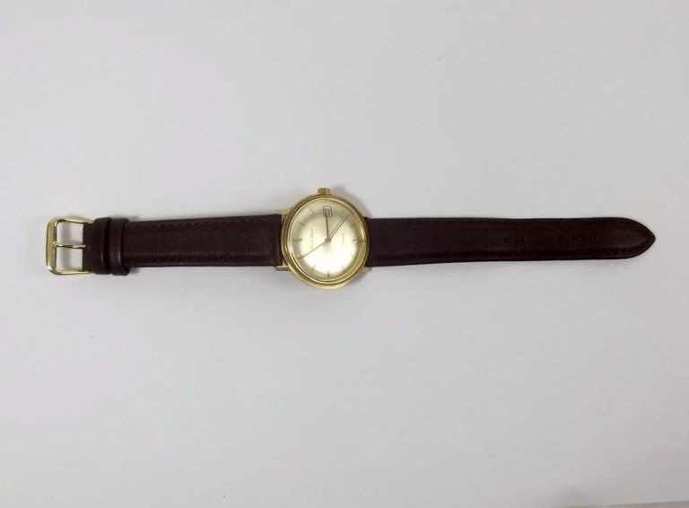 9ct Gold Bueche Girod Automatic Gents Watch YG-11615-1 - Sally Antiques