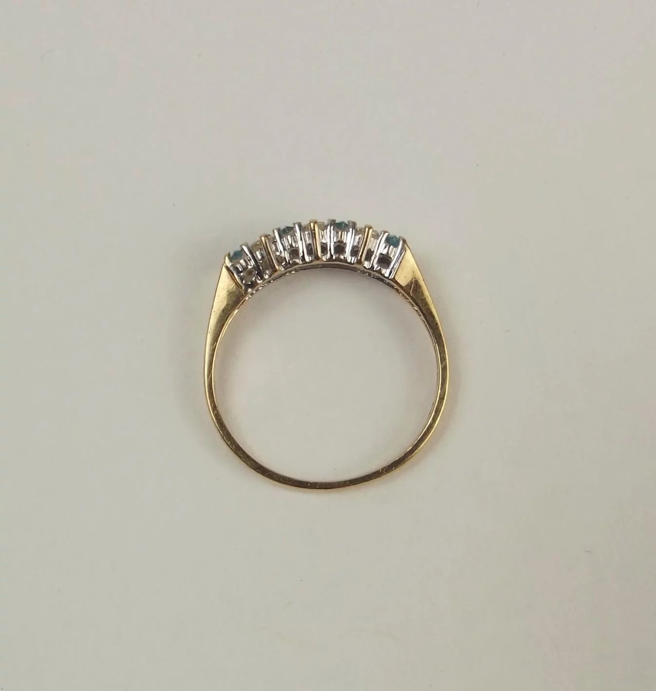 9ct Yellow Gold Topaz & Cubic Zirconia Ring UK Size O+ 7 ¼ - Sally Antiques