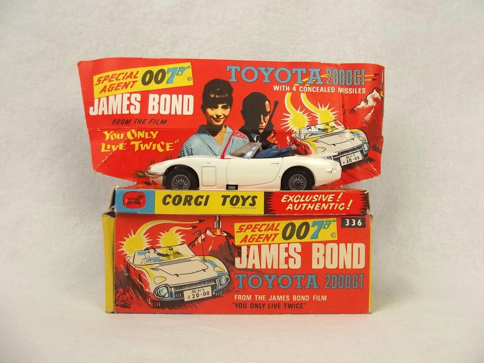 Corgi 336 James Bond Toyota 2000 Reproduction Waterslide Transfers & Sticker Set 