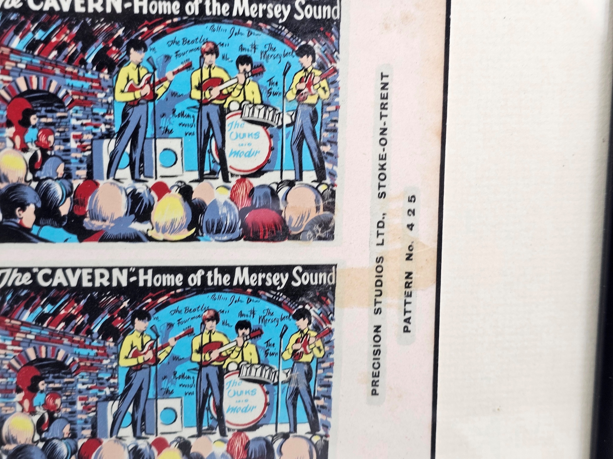 Framed 1967 Cavern Club Beatles Mersey Beat Mug Transfers 3