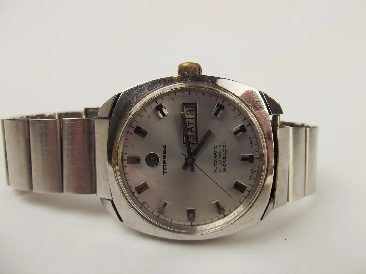 Gents Stainless Steel Tressa Automatic Wrist Watch c1970’s - Sally Antiques