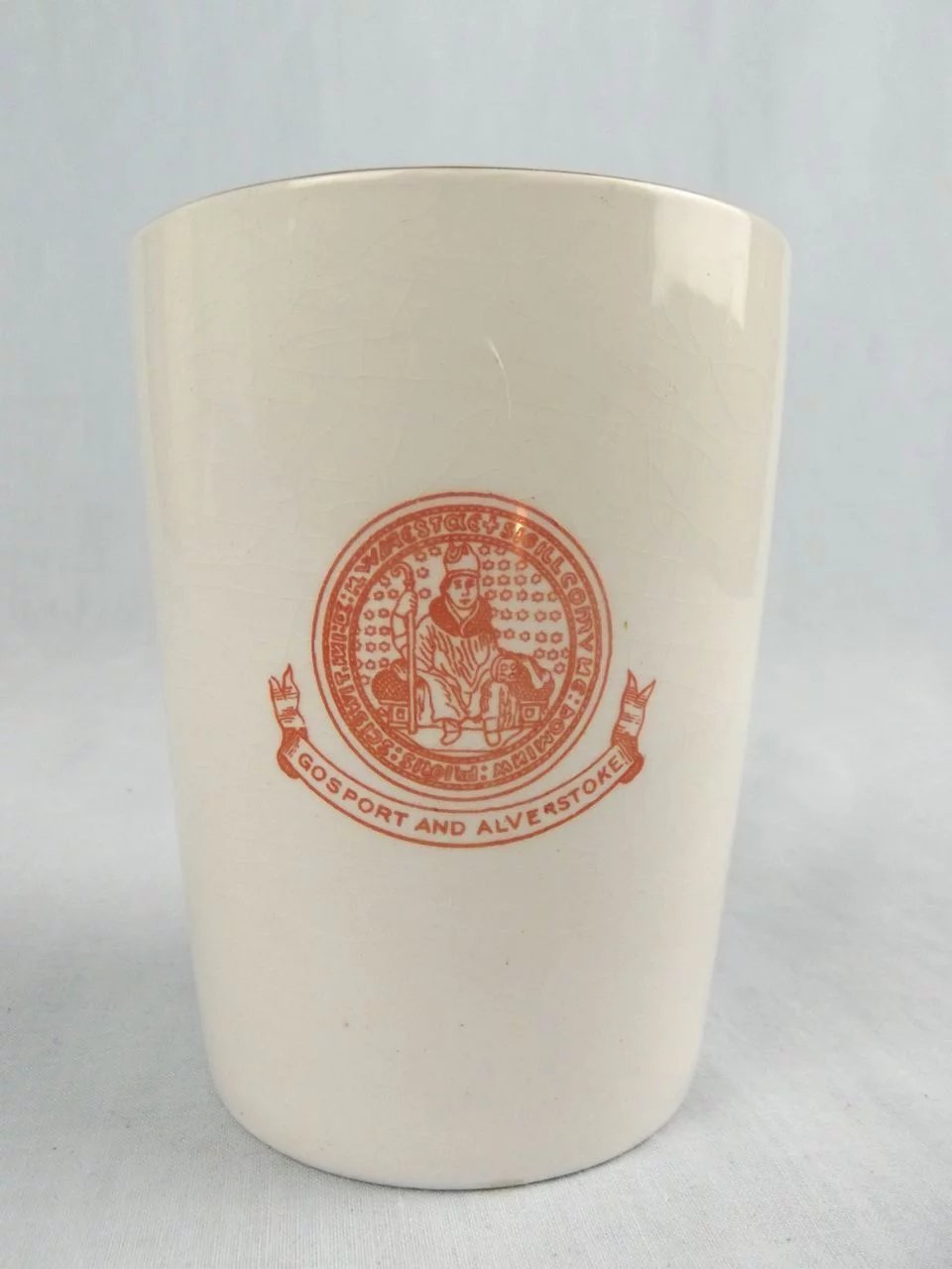 Gosport King George V Coronation Porcelain Beaker 1911 - Sally Antiques