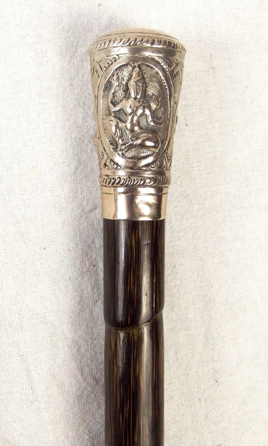 Indian Silver Capped Bamboo Walking Cane - Sally Antiques