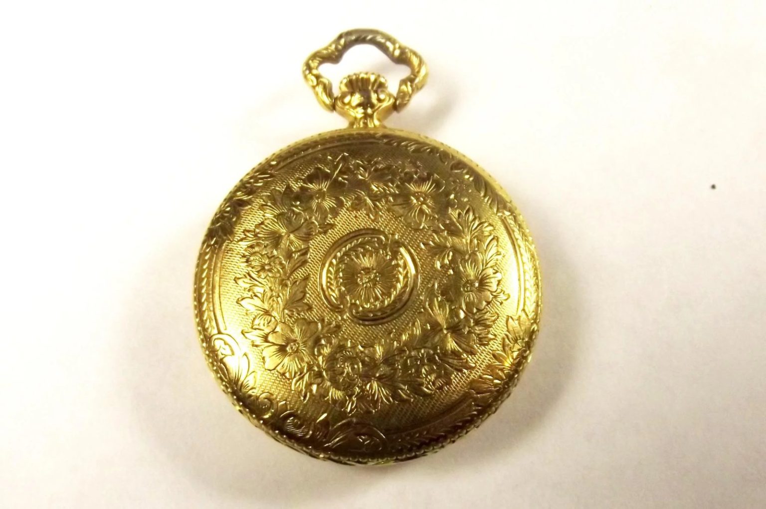 Ladies Fine 18ct Gold Ornate Algex Made Pocket Watch - Sally Antiques