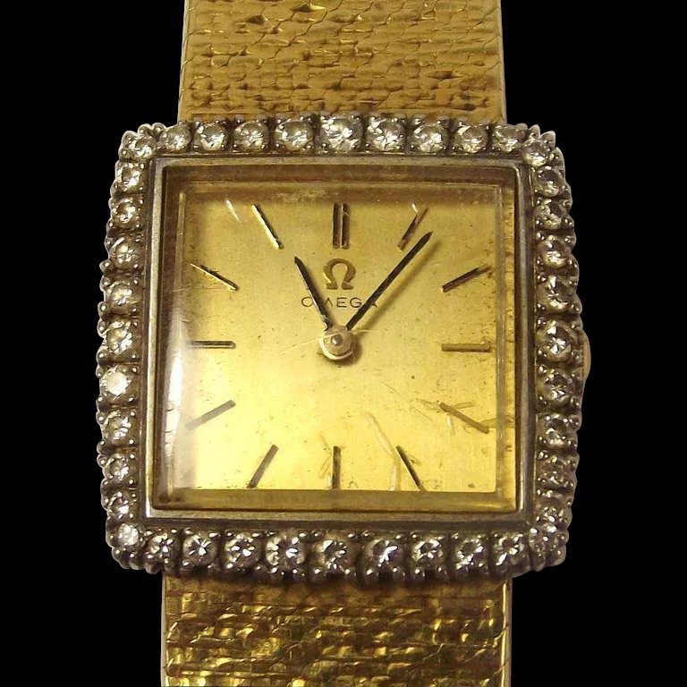 omega 18ct gold ladies watch