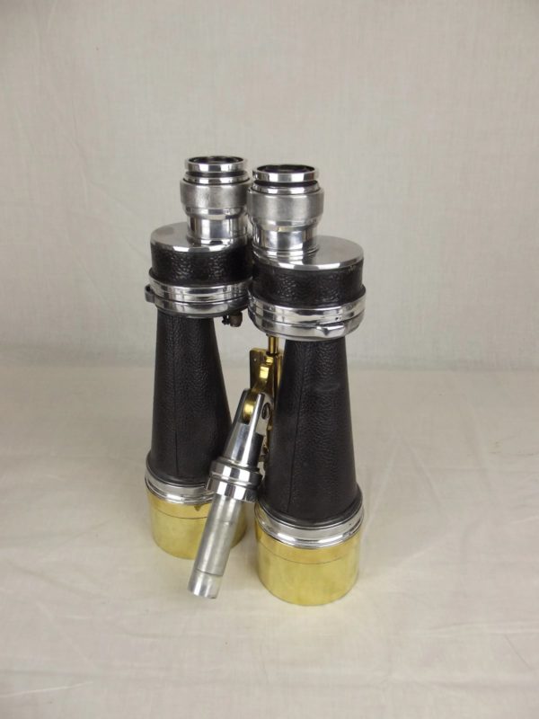 Large Sized WW2 British Navy Ross 10x70 Binoculars On Tripod Stand With Carry Case c1938