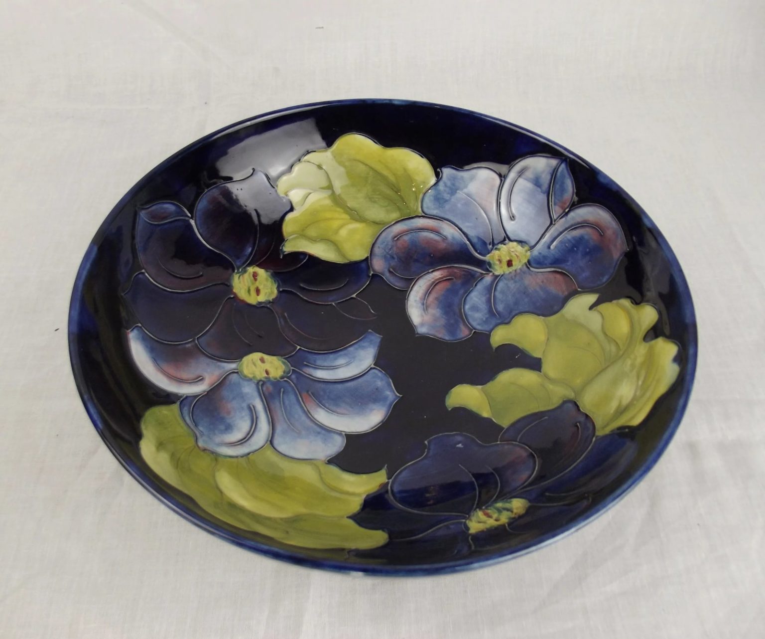 Moorcroft Clematis Pattern Pedestal Bowl With Queen Mary Label - Sally ...