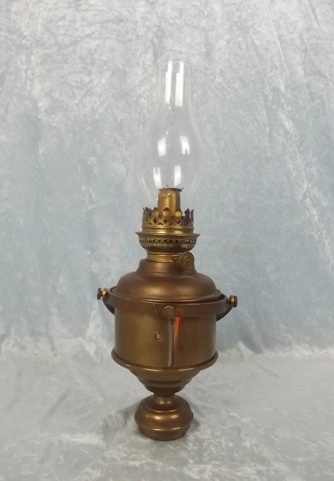 Zero Stock-Antique Ship's Gimbaled Oil Lamp Made in England