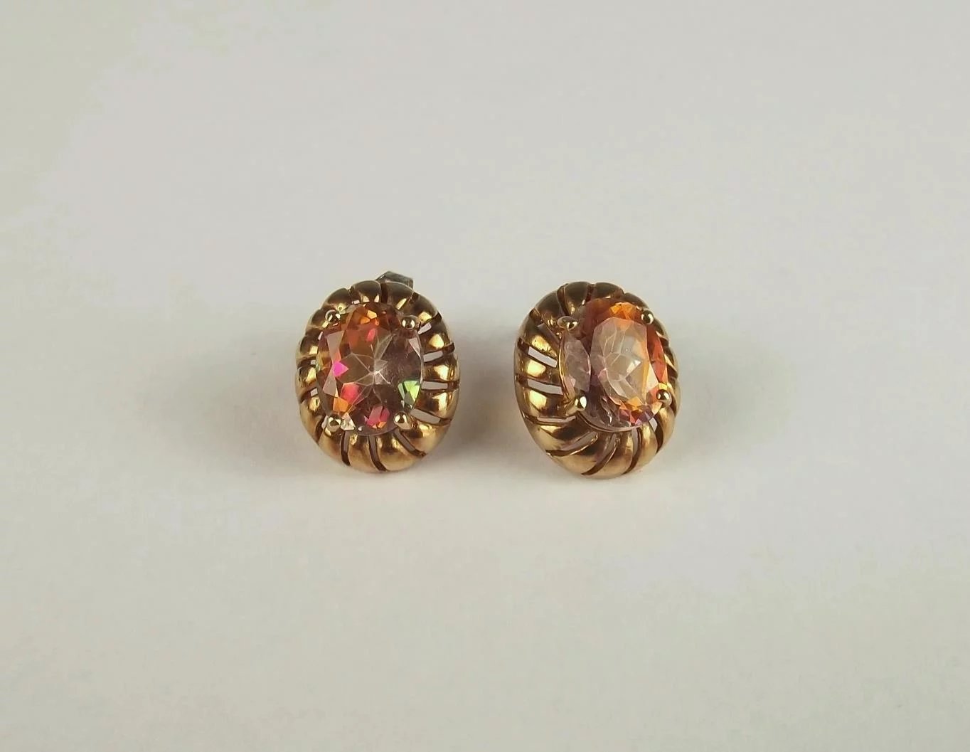 Pair Of 9ct Yellow Gold Topaz Earrings – sallyantiques.co.uk