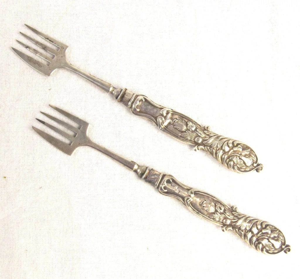 Pair Of Early 19th Century Silver Pastry Forks Sally Antiques