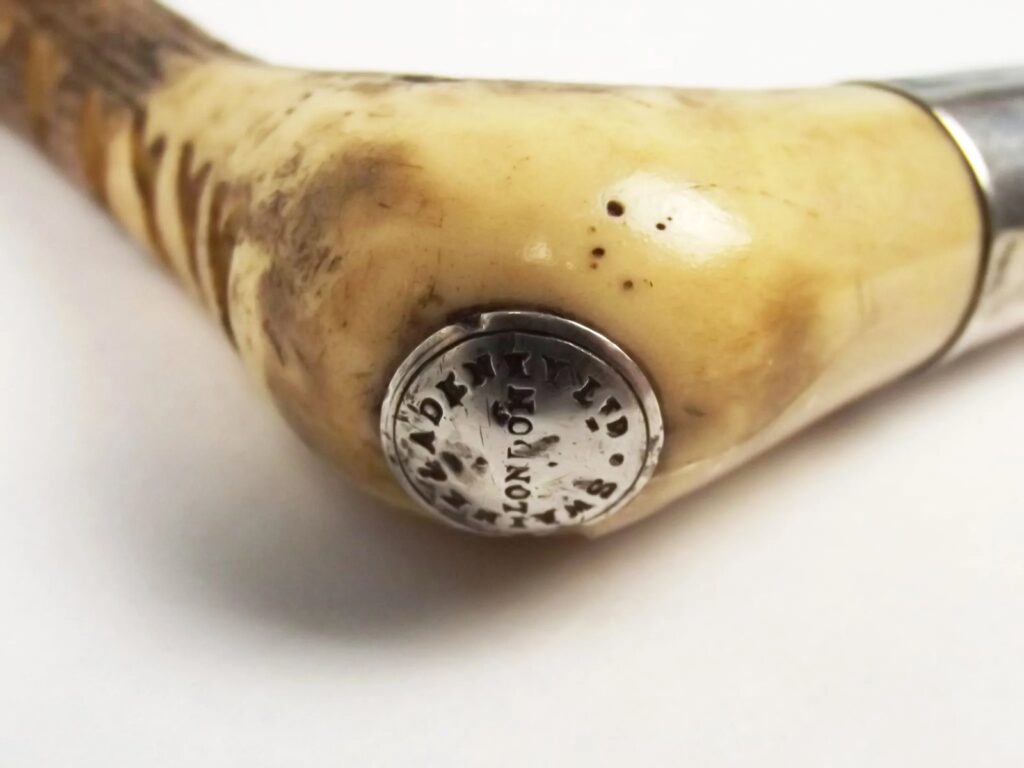 Cravache Ancienne Swaine Adeney London 1913 - Argent & Cuir - Chasse Au Renard