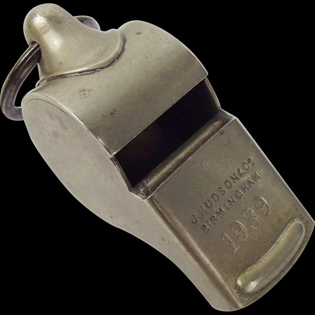 WW2 Military Whistle – J. Hudson & Co. 1939 - Sally Antiques