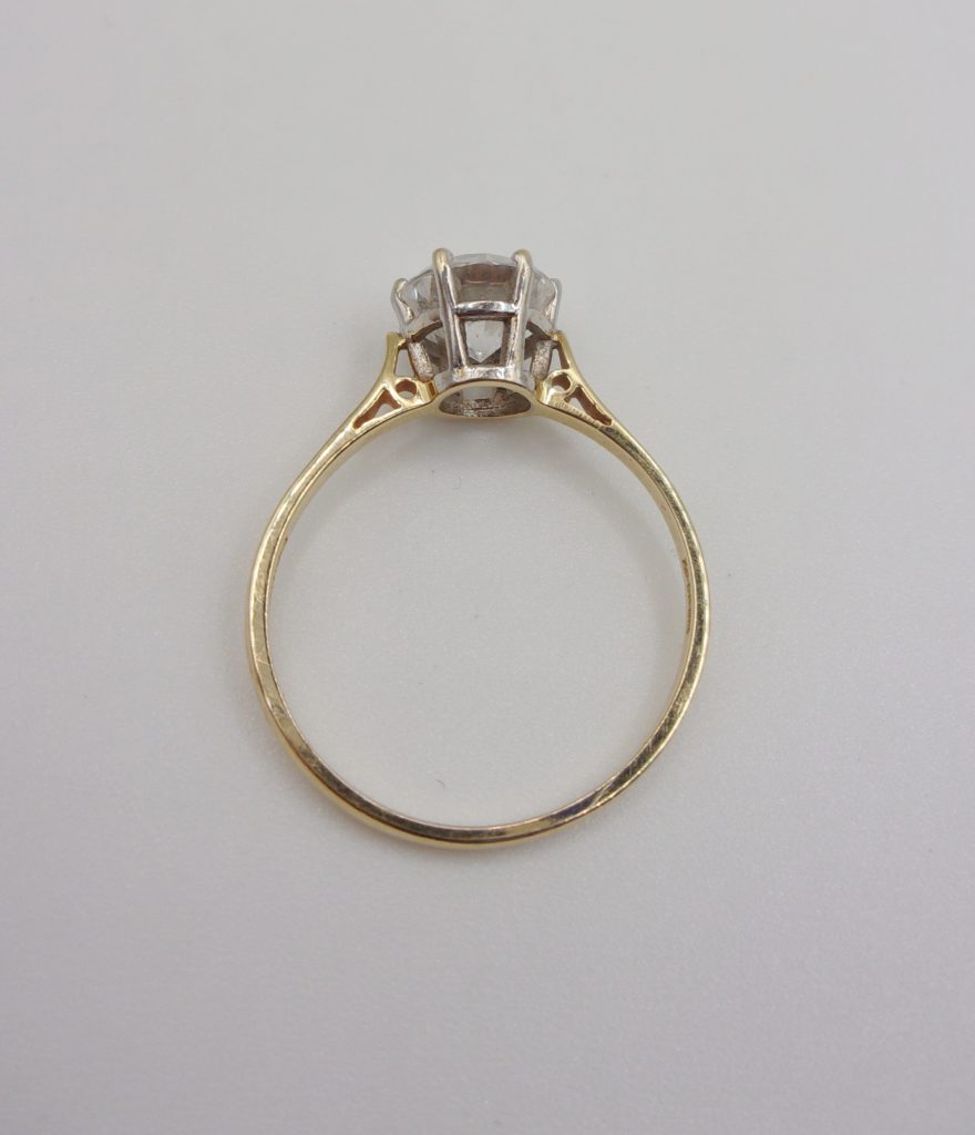 14ct Yellow Gold Cubic Zirconia Solitaire Ring UK Size N US 6 ½ - Sally ...