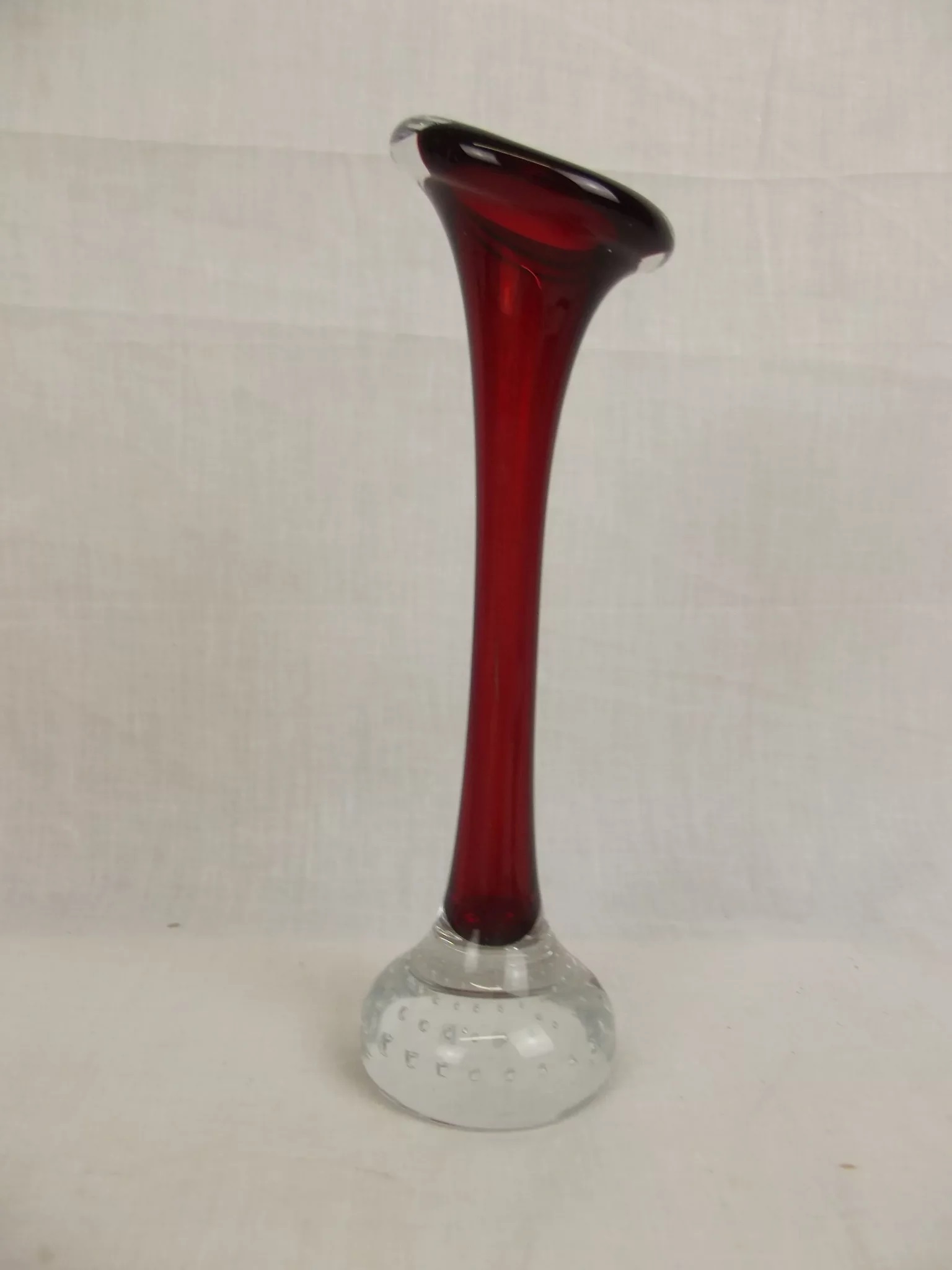 1960's Red Whitefriars Specimen Glass Vase #2 - Sally Antiques