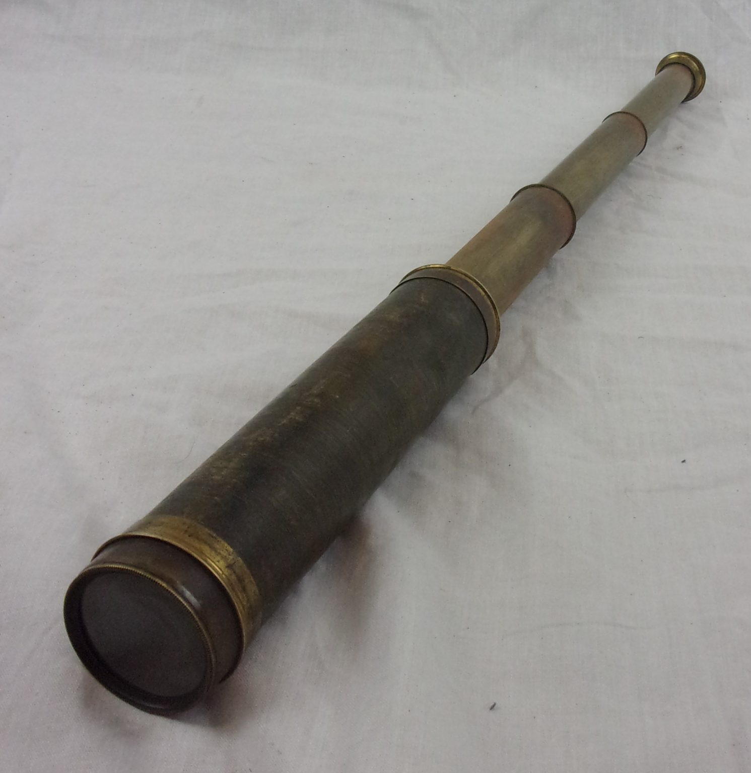 Early 20th Century Three Draw Brass Telescope Sally Antiques