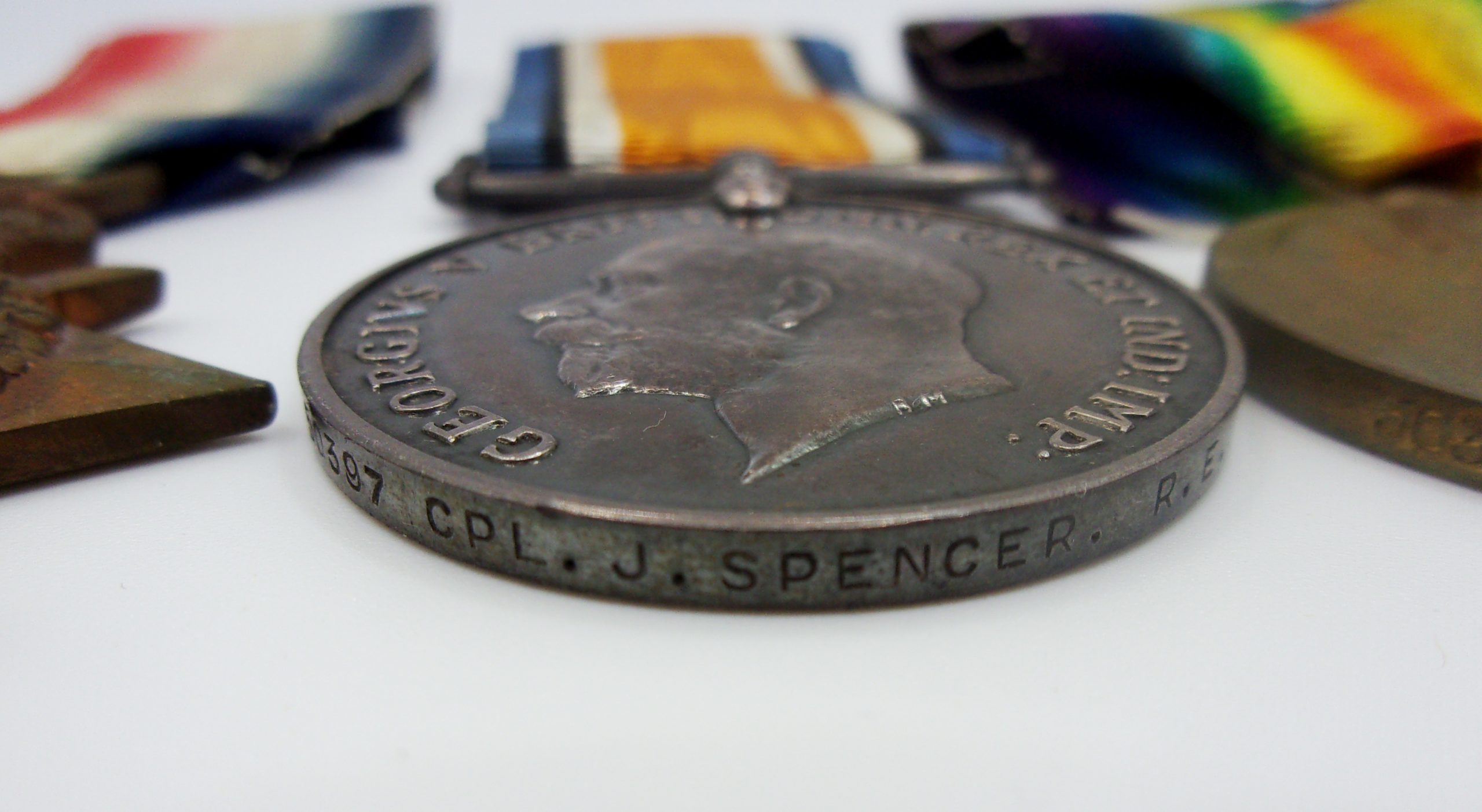 Ww1 1914 15 Medal Trio Cpl J Spencer Royal Engineers Sally Antiques