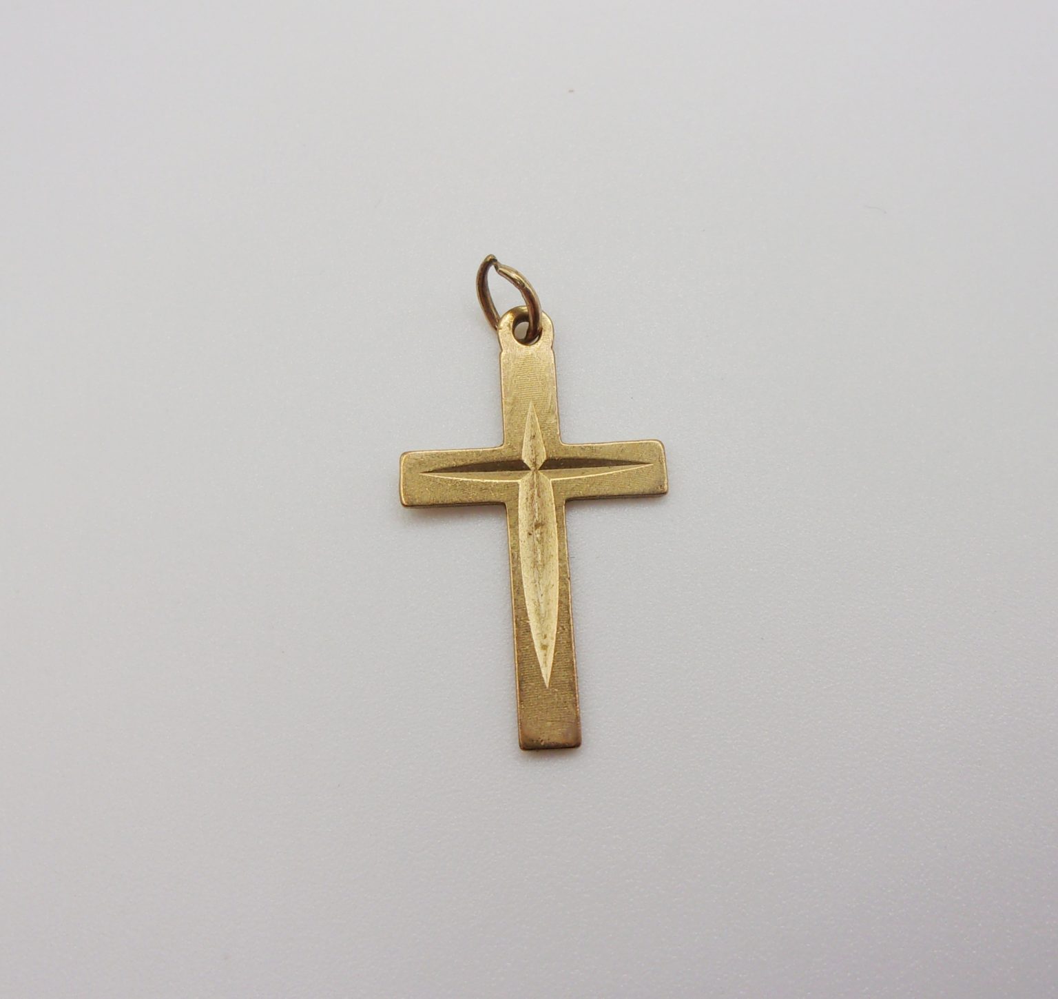 9ct Yellow Gold Cross Pendant Charm - Sally Antiques