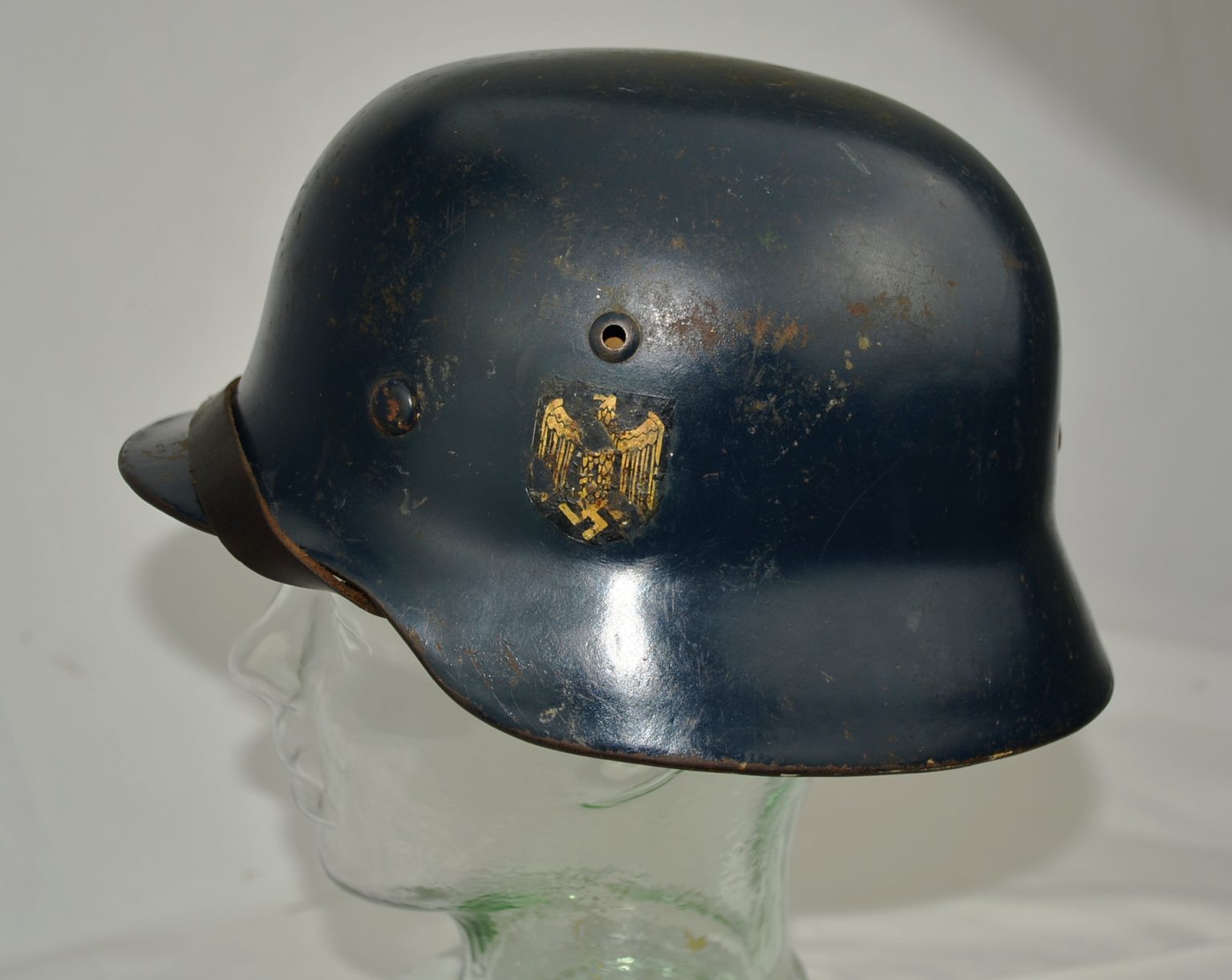 Original WW2 Double Decal German M35 Helmet - Sally Antiques