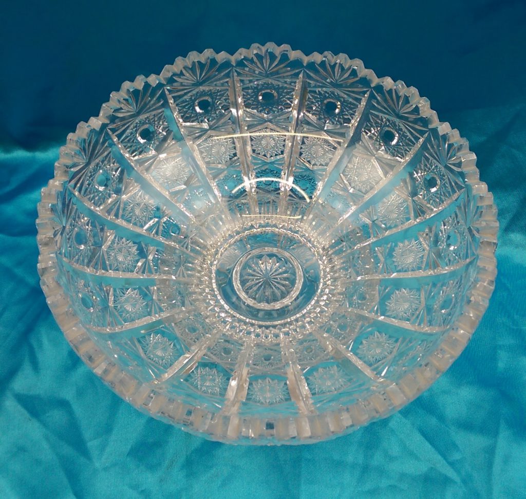 C1920s Two Piece Cut Glass Fruit Bowl Sally Antiques 9101