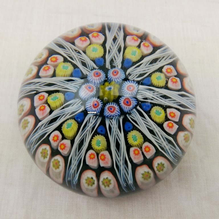 Strathearn Millefiori Flowers Paperweight - Sally Antiques