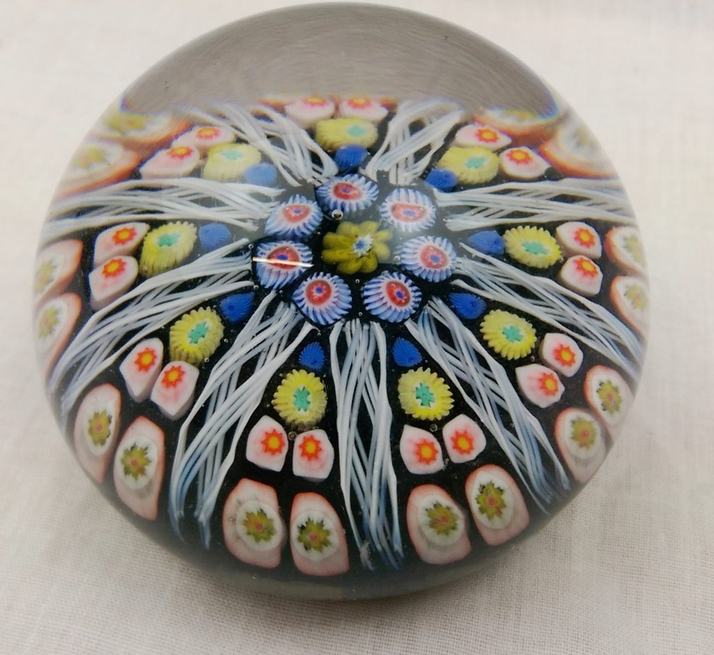 Strathearn Millefiori Flowers Paperweight - Sally Antiques