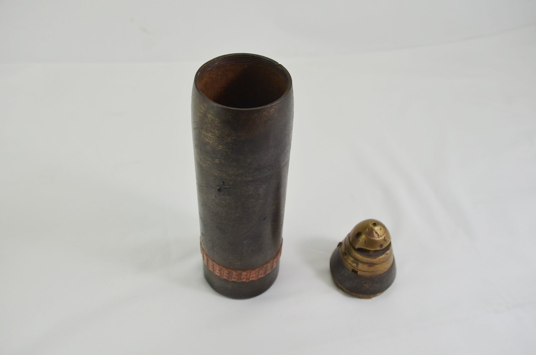 WW1 German Artillery Shell with Fuse Timer - Sally Antiques