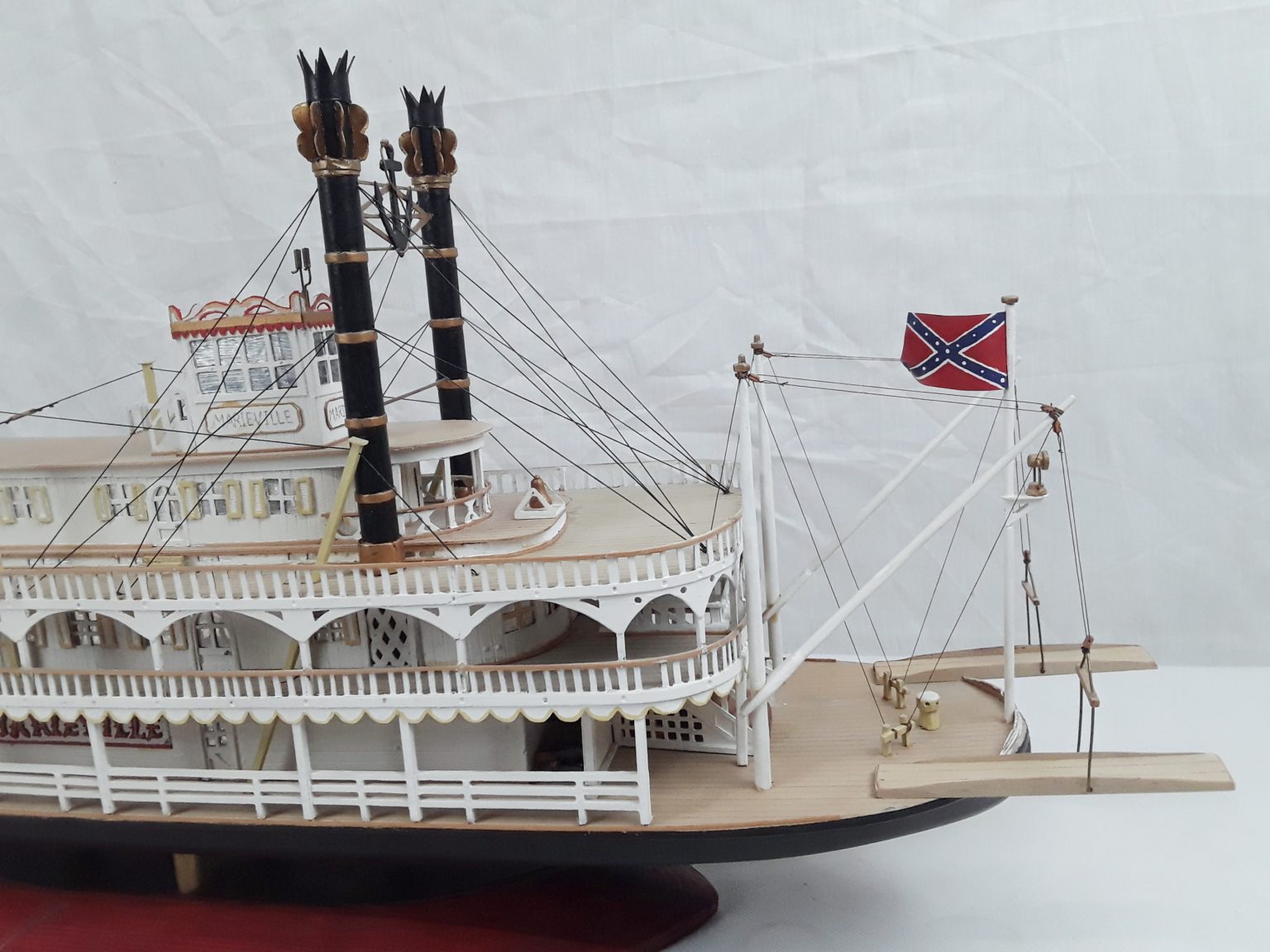 Scratch Built Static Model Of A Missiissippi Paddle Steamer ‘marieville 