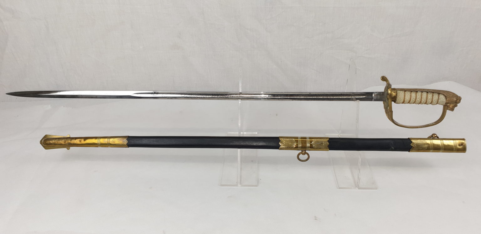 WW1 Period George V Royal Navy Sword With EIIR Grip - Sally Antiques