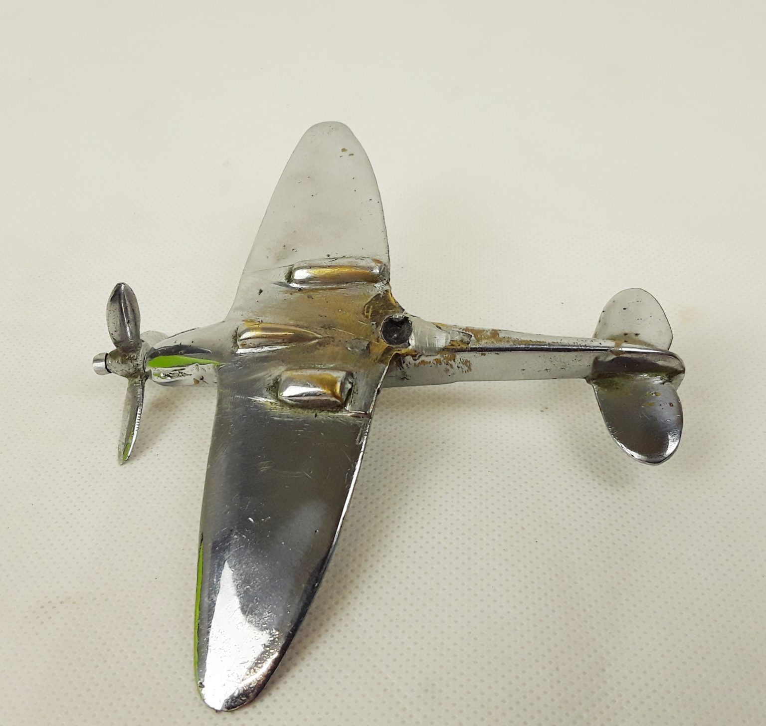 WW2 RAF Trench Art Chromed Brass Model Of A Spitfire - Sally Antiques