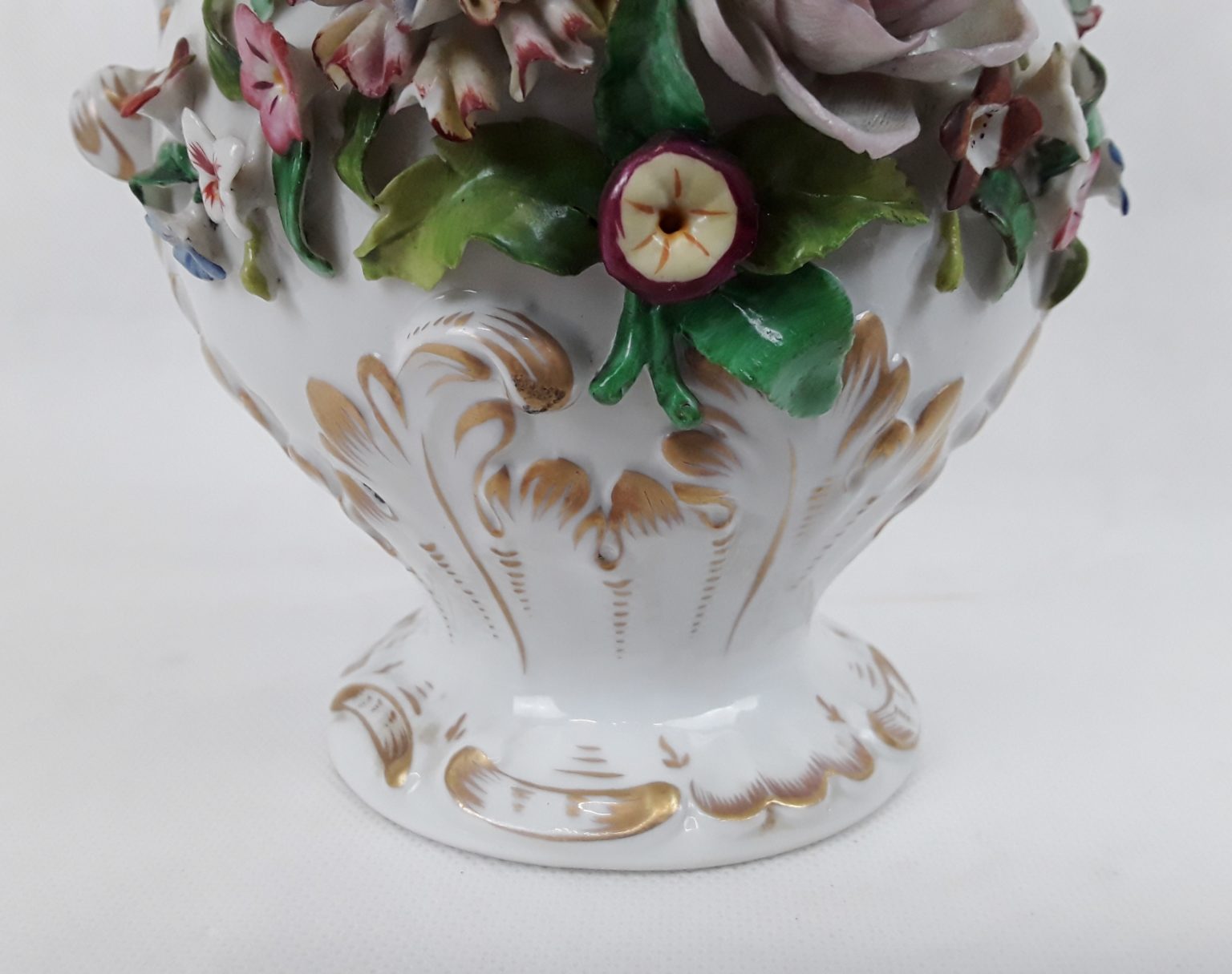 Coalbrookdale Flower Encrusted Twin Handled Vase With Cover - Sally 