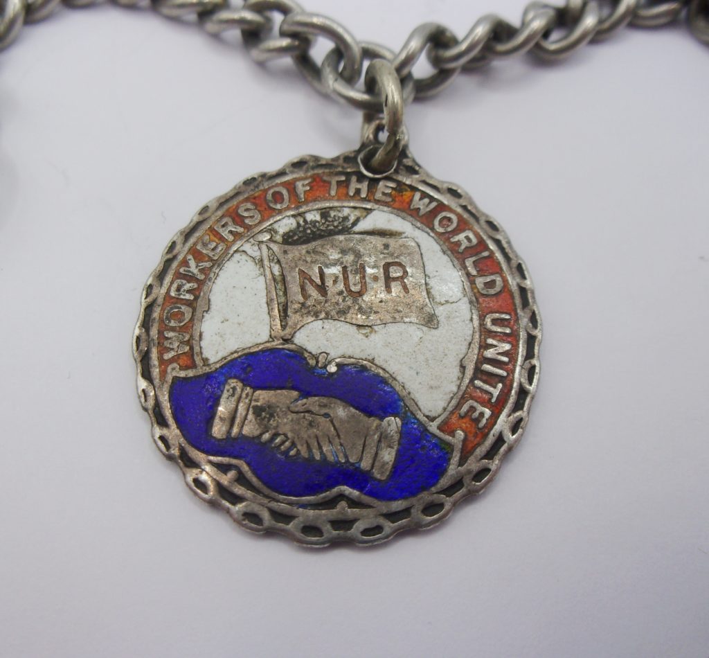 Silver Albert Watch Chain With Railway Union Fob Sally Antiques