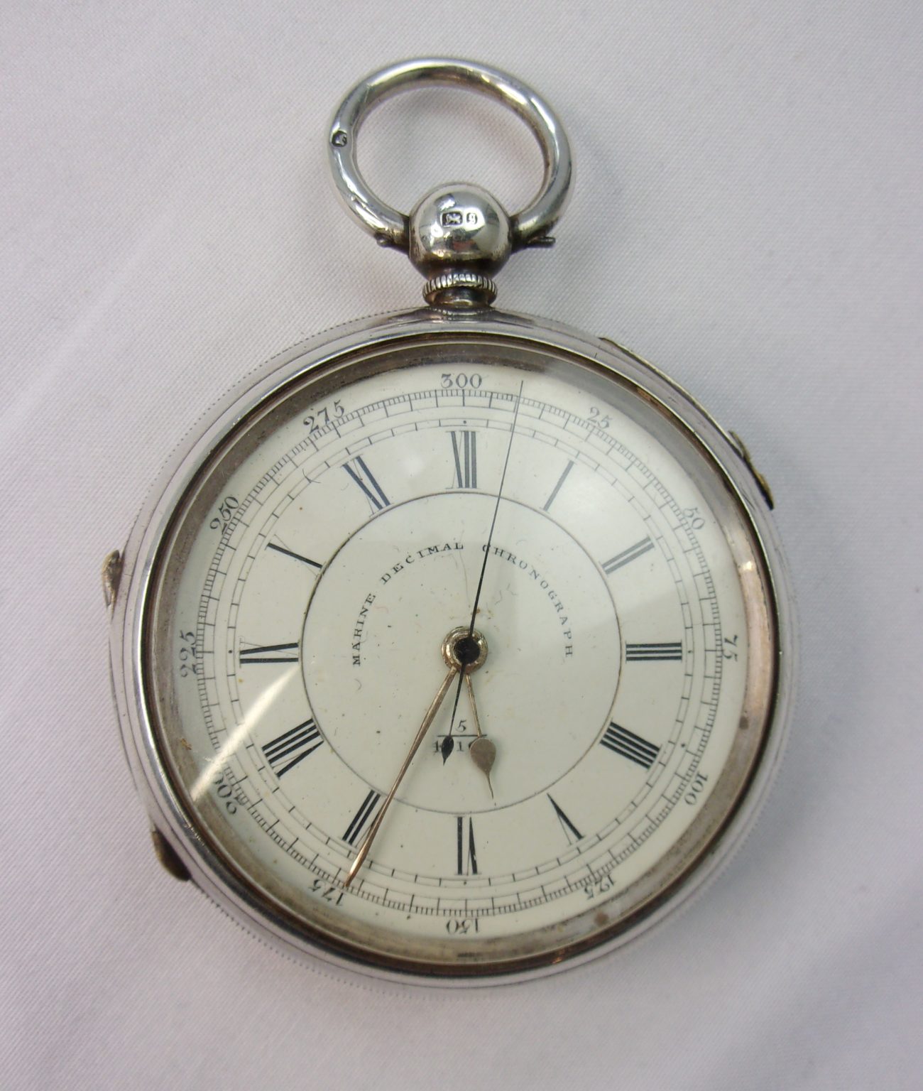 Chester 1881 Sterling Silver Marine Decimal Chronograph Pocket Watch ...