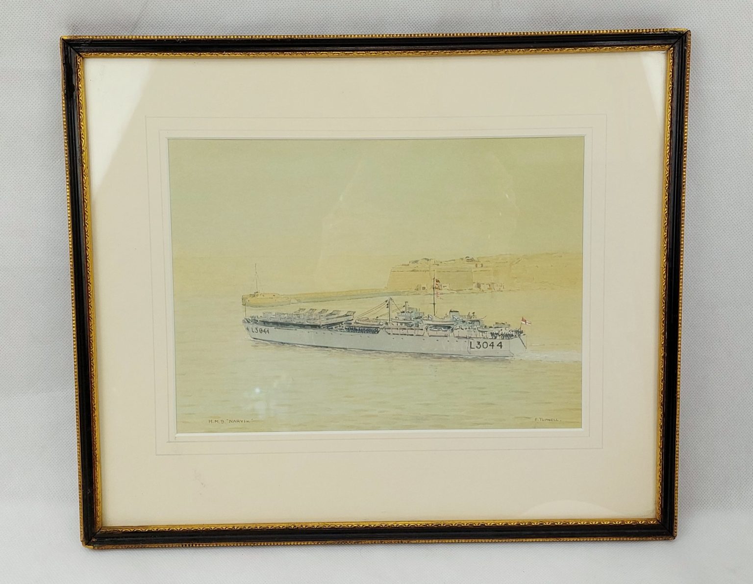 HMS Narvik LST Landing Ship Tank 1945 1965 Watercolour By Eric Tufnell ...