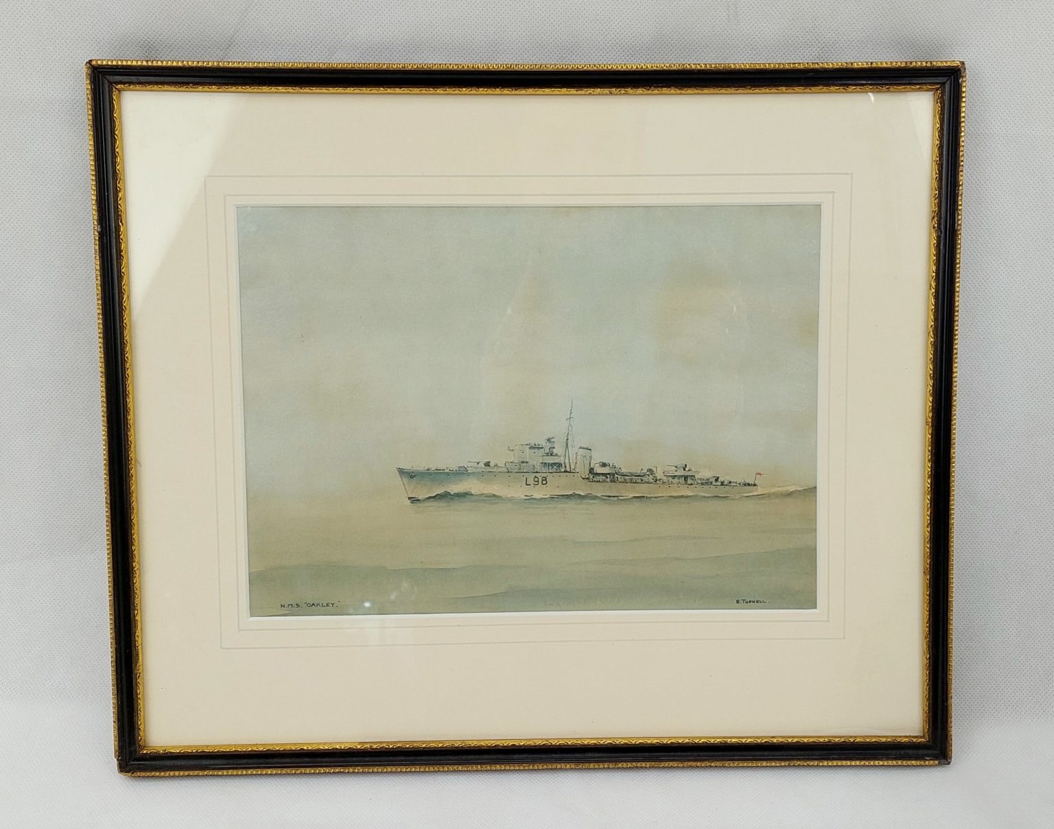 HMS Oakley L98 1942 1957 Hunt Class Destroyer By Eric Erskine Tufnell ...