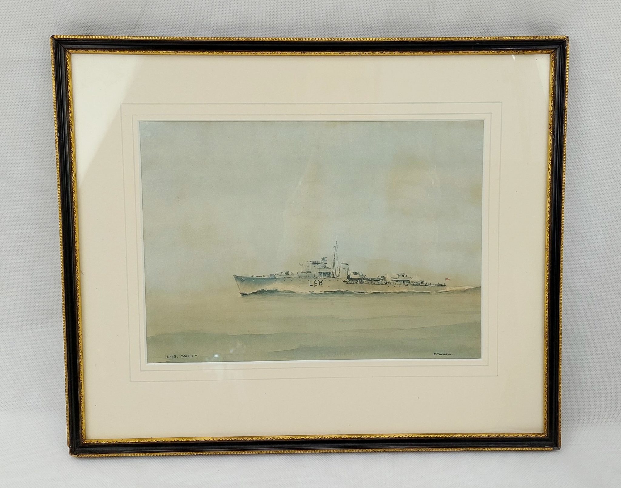 HMS Oakley L98 1942 1957 Hunt Class Destroyer By Eric Erskine Tufnell ...