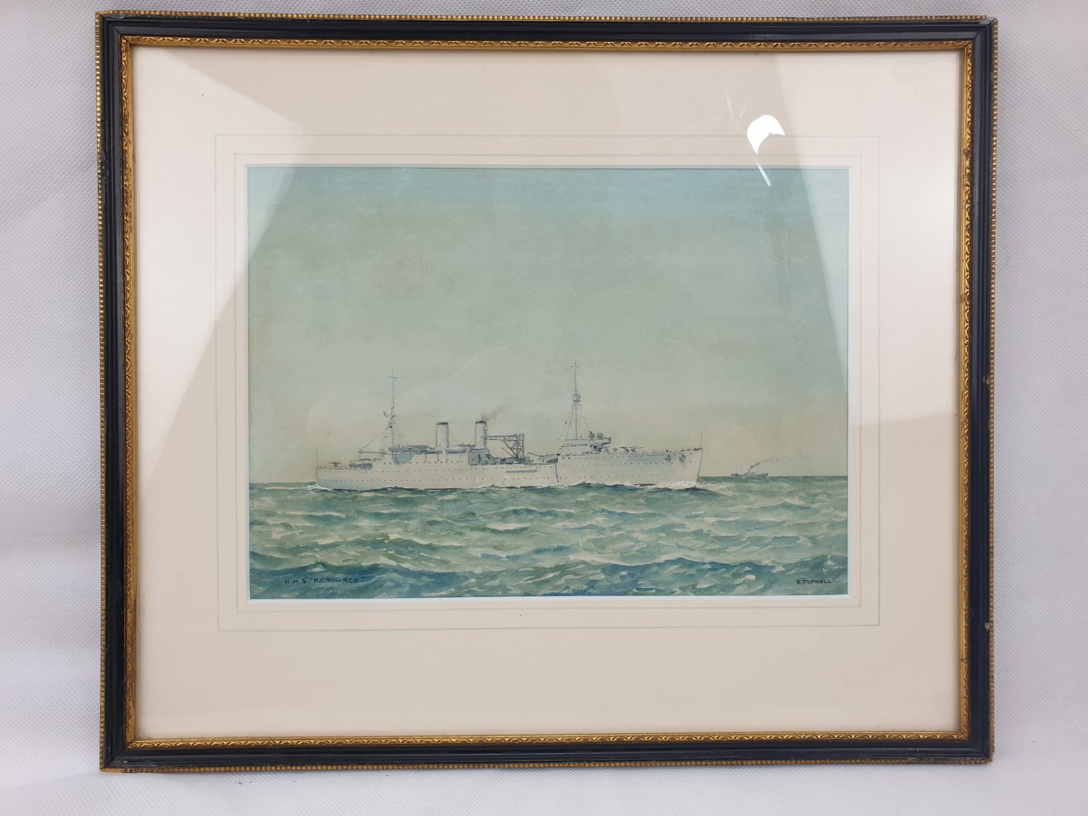 HMS Resource Fleet Depot Repair Ship 1928 1954 Watercolour By Eric ...