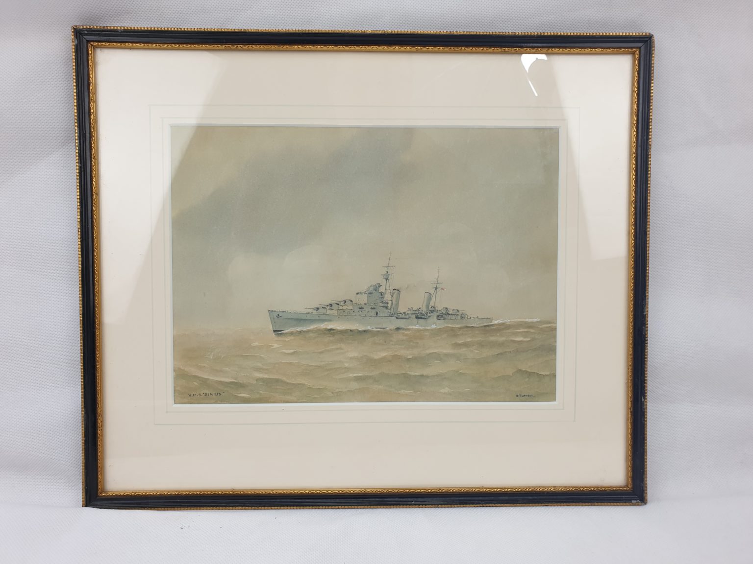 HMS Sirius Dido Class Light Cruiser Watercolour By Eric Tufnell ...