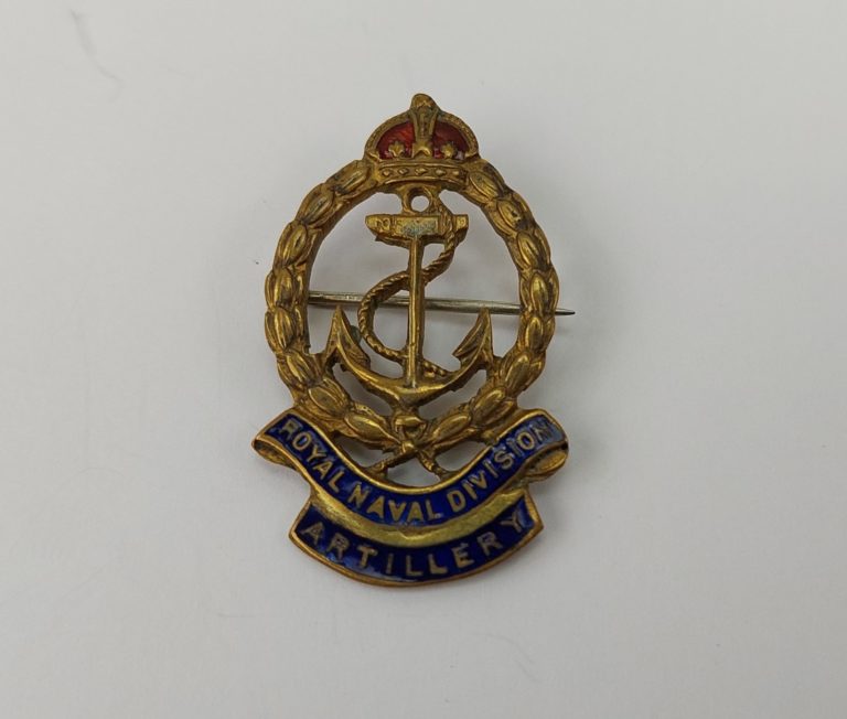 Royal Navy Division Artillery Sweetheart Badge - Sally Antiques